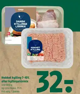 Coop 365 Hakket kylling 7-10% eller kyllingelårmix tilbud