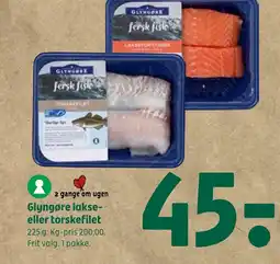 Coop 365 2 Gange om ugen Glyngøre lakse- eller torskefilet tilbud