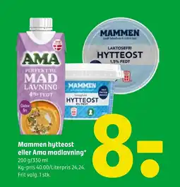 Coop 365 Mammen hytteost eller Ama madlavning* tilbud