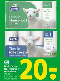 Coop 365 Lambi Classic toiletpapir eller køkkenrulle* tilbud