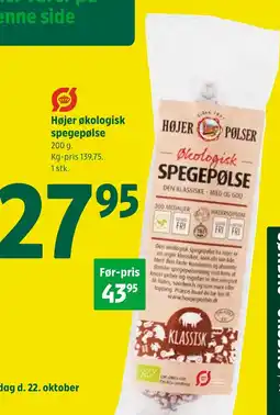 Coop 365 Højer økologisk spegepølse tilbud