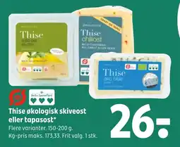 Coop 365 Thise økologisk skiveost eller tapasost tilbud