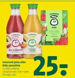 Coop 365 Innocent juice eller Kids smoothie tilbud
