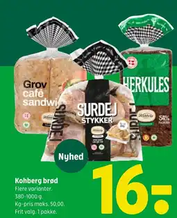 Coop 365 Kohberg brød tilbud