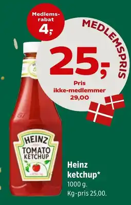 Coop 365 Heinz ketchup tilbud