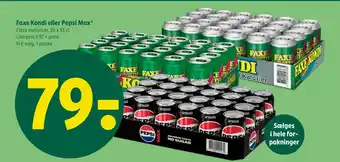 Coop 365 Faxe Kondi eller Pepsi Max tilbud