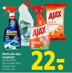 Coop 365 Klorin eller Ajax rengøring tilbud