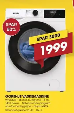 Punkt1 Gorenje vaskemaskine tilbud