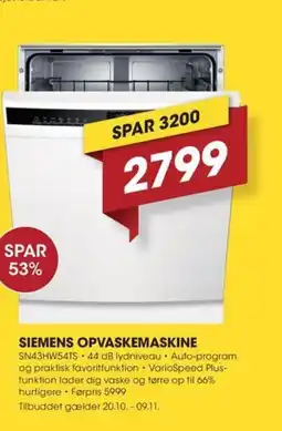 Punkt1 Siemens opvaskemaskine tilbud