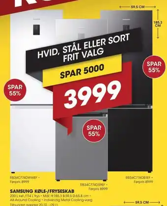Punkt1 Samsung køle-/fryseskab tilbud