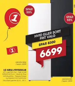 Punkt1 Lg køle-/fryseskab tilbud