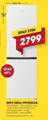 Punkt1 Beko køle-/fryseskab tilbud