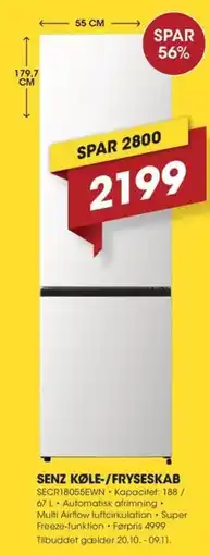 Punkt1 Senz køle-/fryseskab tilbud