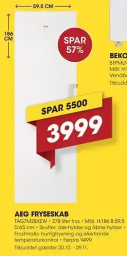 Punkt1 Aeg fryseskab tilbud