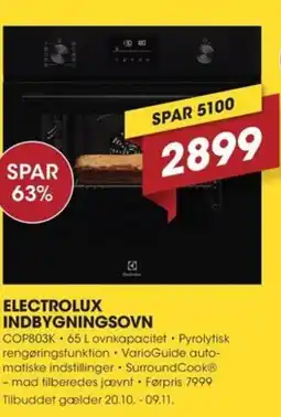 Punkt1 Electrolux indbygningsovn tilbud