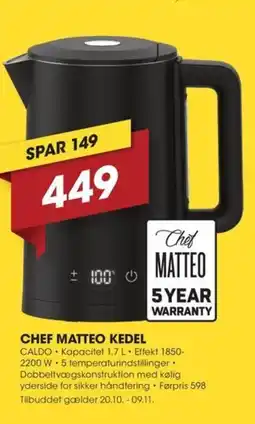 Punkt1 Chef matteo kedel tilbud