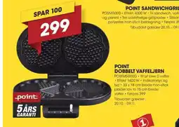 Punkt1 Point dobbelt vaffeljern tilbud