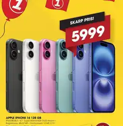 Punkt1 APPLE IPHONE 16 128 GB tilbud