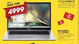 Punkt1 Acer aspire 3 17,3" bærbar tilbud