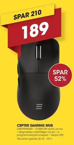 Punkt1 Cepter gaming mus tilbud
