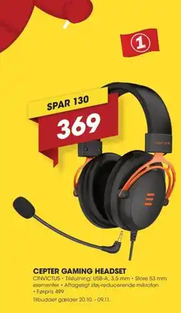 Punkt1 Cepter gaming headset tilbud