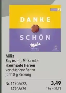 Citti Milka Sag es mit Milka oder Hauchzarte Herzen tilbud