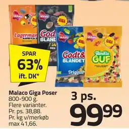 Fleggaard Malaco Giga Poser, DKK 99.99 tilbud