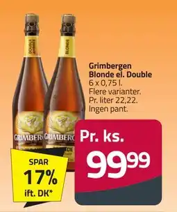 Fleggaard Grimbergen Blonde el. Double, DKK 99.99 tilbud