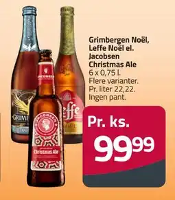 Fleggaard Grimbergen Noël, Leffe Noël el. Jacobsen Christmas Ale, DKK 99.99 tilbud