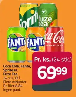 Fleggaard Coca Cola, Fanta, Sprite el. Fuze Tea, DKK 69.99 tilbud