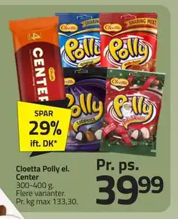 Fleggaard Cloetta Polly el. Center, DKK 39.99 tilbud