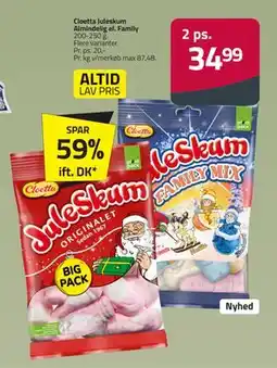Fleggaard Cloetta Juleskum Almindelig el. Family, DKK 34.99 tilbud