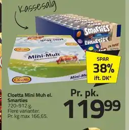 Fleggaard Cloetta Mini Muh el. Smarties, DKK 119.99 tilbud