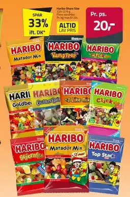 Fleggaard Haribo Share Size, DKK 20 tilbud