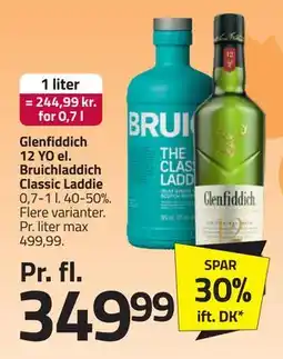 Fleggaard Glenfiddich 12 YO el. Bruichladdich Classic Laddie, DKK 349.99 tilbud