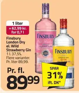 Fleggaard Finsbury London Dry el. Wild Strawberry Gin, DKK 89.99 tilbud