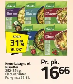 Fleggaard Knorr Lasagne el. Risretter, DKK 16.66 tilbud