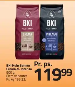 Fleggaard BKI Hele Bønner Crema el. Intenso, DKK 119.99 tilbud