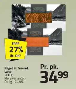 Fleggaard Røget el. Gravad Laks, DKK 34.99 tilbud