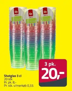 Fleggaard Shotglas 3 cl, DKK 20 tilbud
