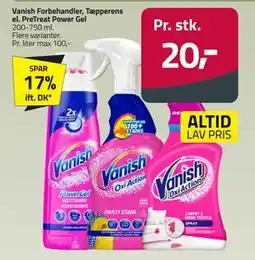 Fleggaard Vanish Forbehandler, Tæpperens el. PreTreat Power Gel, DKK 20 tilbud