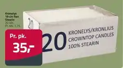Fleggaard Kronelys 19 cm Ren Stearin, DKK 35 tilbud