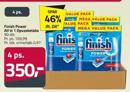 Fleggaard Finish Power All in 1 Opvasketabs, DKK 350 tilbud