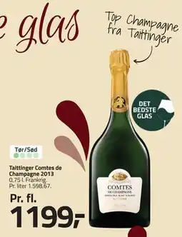 Fleggaard Taittinger Comtes de Champagne 2013, DKK 1199 tilbud