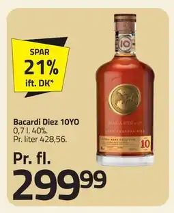 Fleggaard Bacardi Diez 10YO, DKK 299.99 tilbud