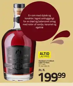 Fleggaard Davidsen’s X.O.Black Label 15 Years, DKK 199.99 tilbud