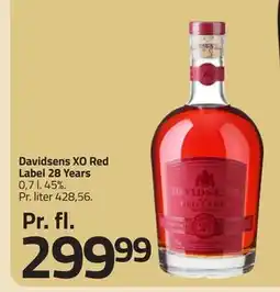 Fleggaard Davidsens XO Red Label 28 Years, DKK 299.99 tilbud