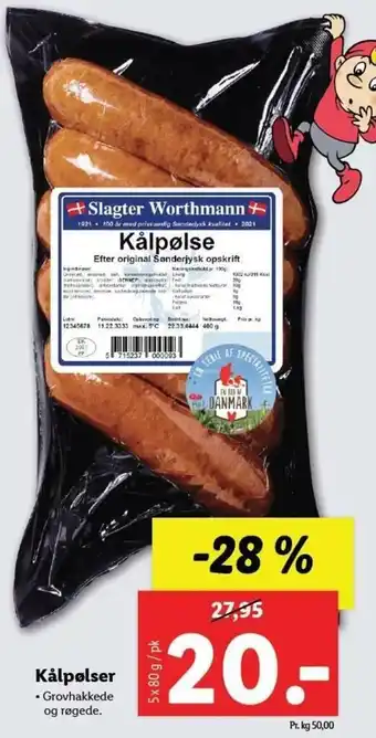 Lidl Kålpølser 5x80g tilbud