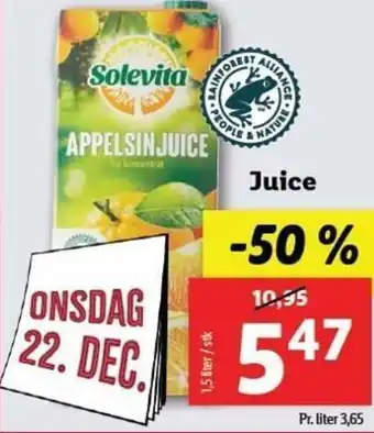 Lidl Juice 1,5 Liter tilbud