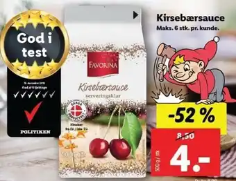 Lidl Kirsebærsauce 500g tilbud